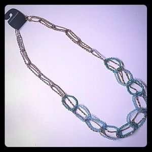 Blue & Gold Beaded Necklace